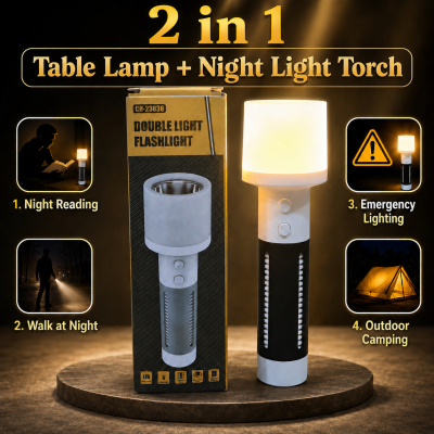 2-in-1 Rechargeable Double Light Torch Light & Reading/table Lamp